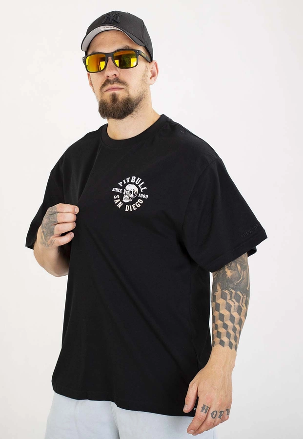 T-shirt Pit Bull Loose Fit Skull Logo 210 black