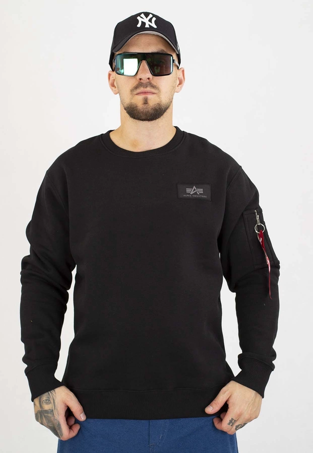 Bluza Alpha Industries Bez Kaptura Back Print 128305 czarna