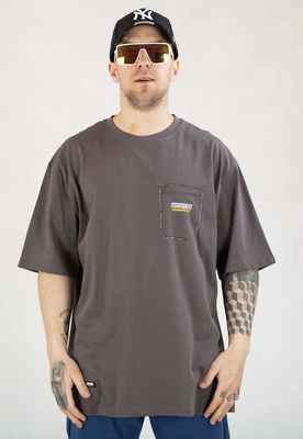 T-shirt Mass Fake Pocket grafitowy