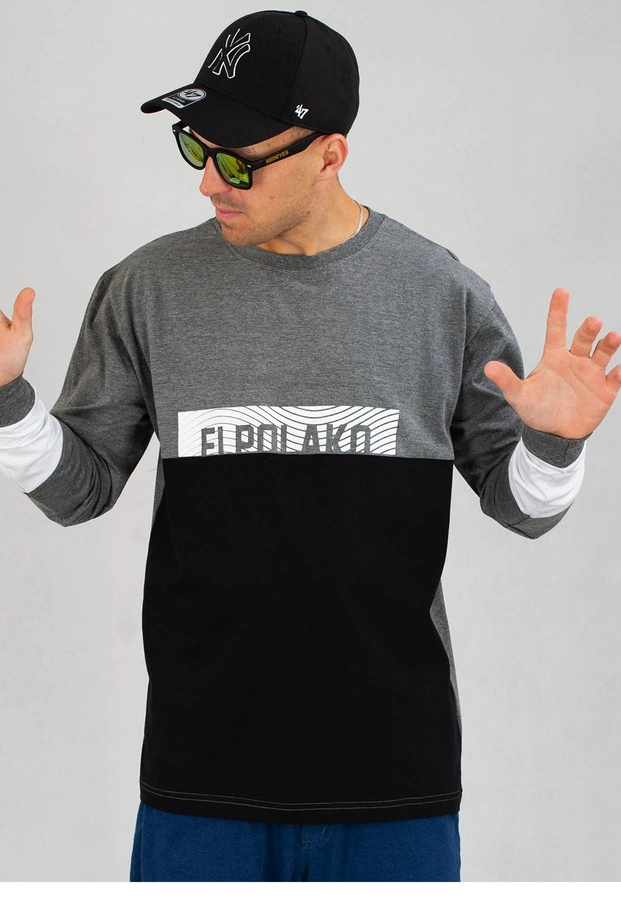 Longsleeve El Polako 3Cut szaro czarny