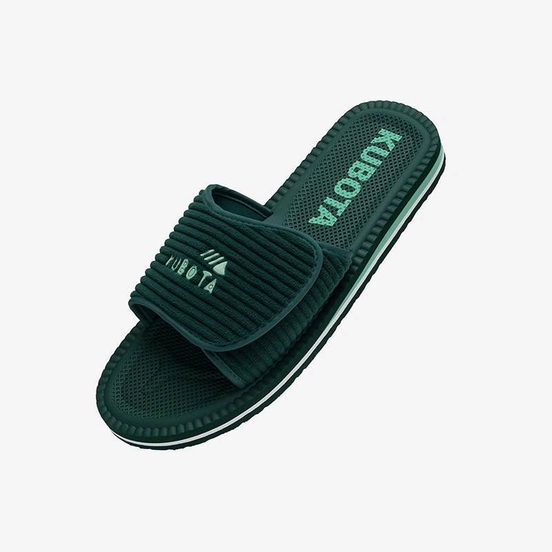 Klapki Kubota Sztruks K0000-100-013-20-1 ciemno zielone