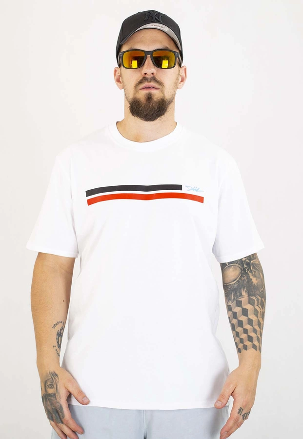 T-shirt Diil Line biało czerwony