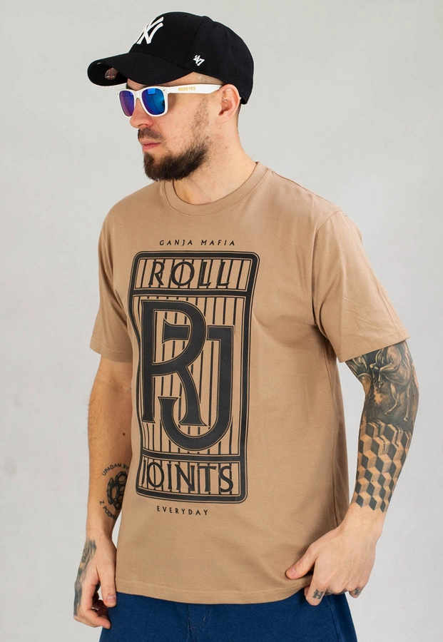 T-shirt Ganja Mafia RJ beżowy