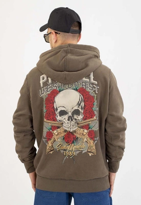Bluza Pit Bull Z Kapturem ZIP Santa Muerte major olive