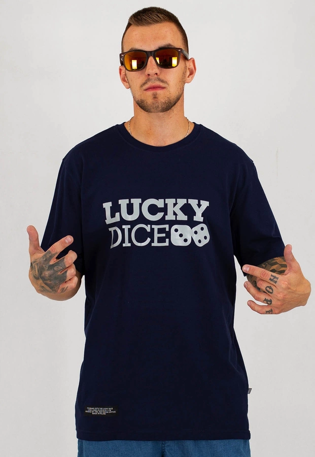 T-shirt Lucky Dice Classic granatowy