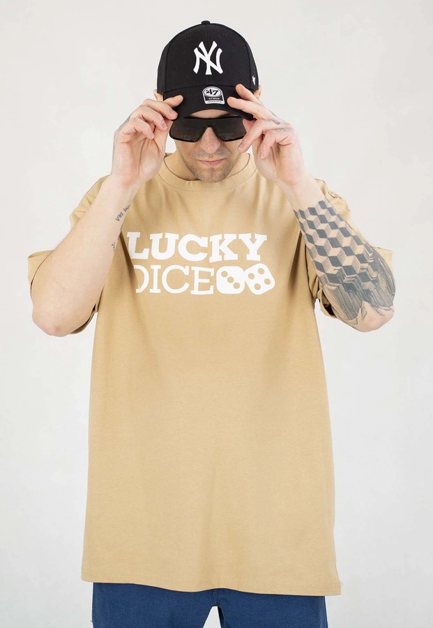 T-shirt Lucky Dice Baggy LD Classic beżowy