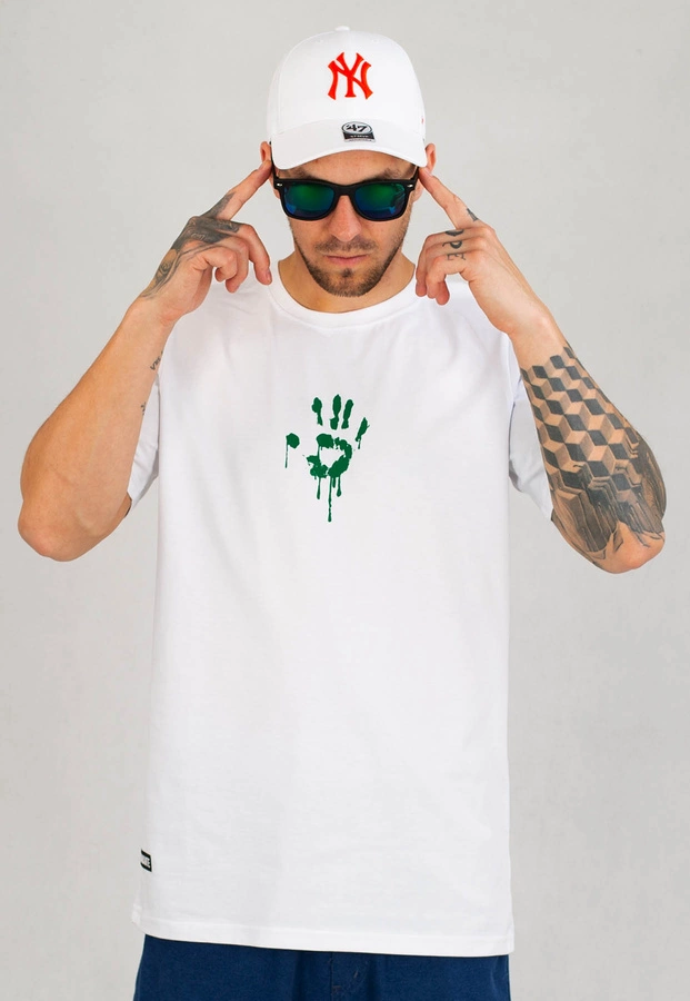 T-shirt Diamante Wear I See Dead Haters biało zielony