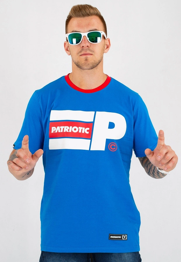 T-shirt Patriotic Big Flag niebieski