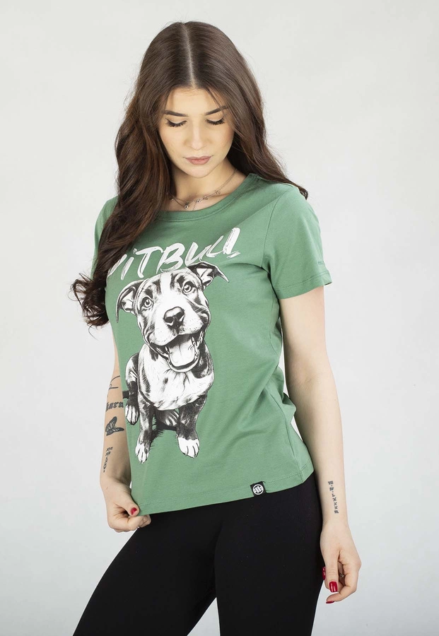 T-Shirt Pit Bull Slim Fit Puppy miętowy