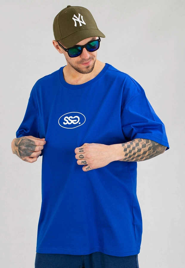 T-Shirt SSG Oval Frame Basic Logo kobaltowy