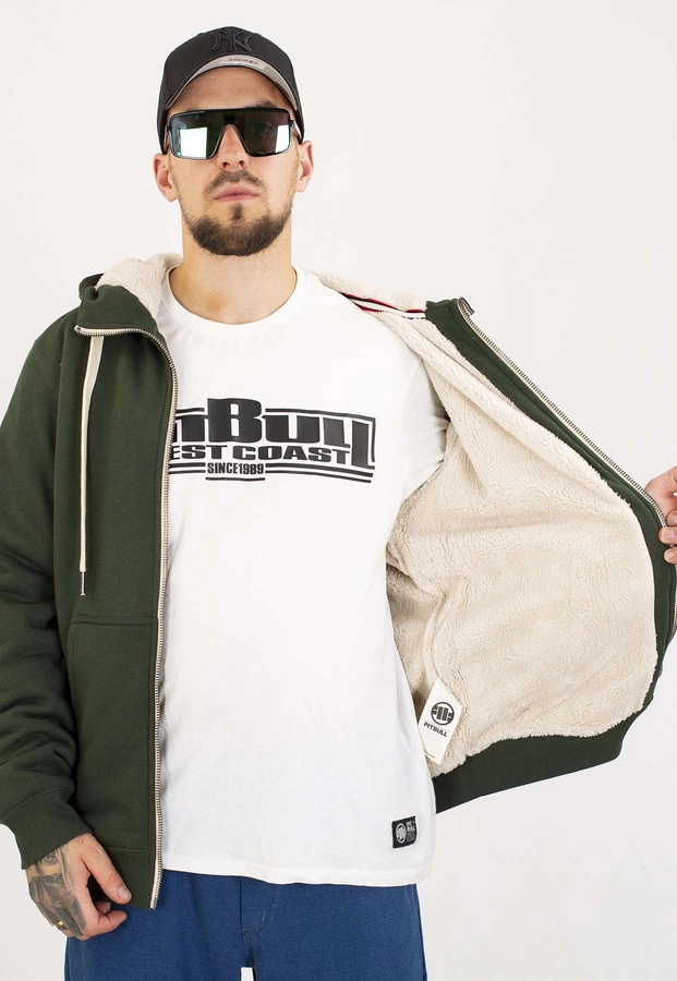 Bluza Pit Bull Z Kapturem ZIP Ruffin Detroit dark green