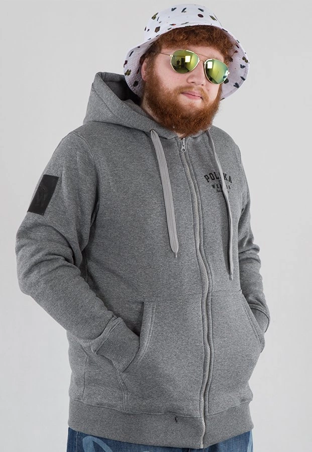 Bluza Polska Wersja PW Kontur Zip ciemno szara