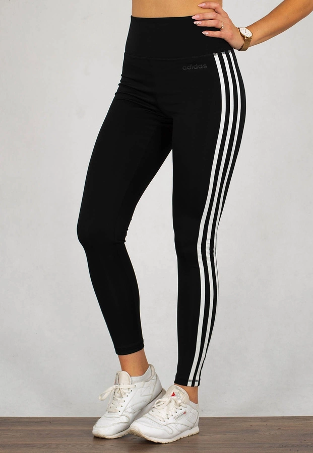Legginsy Adidas D2M 3-Stripes High-Rise Long Tight DU2040 czarne