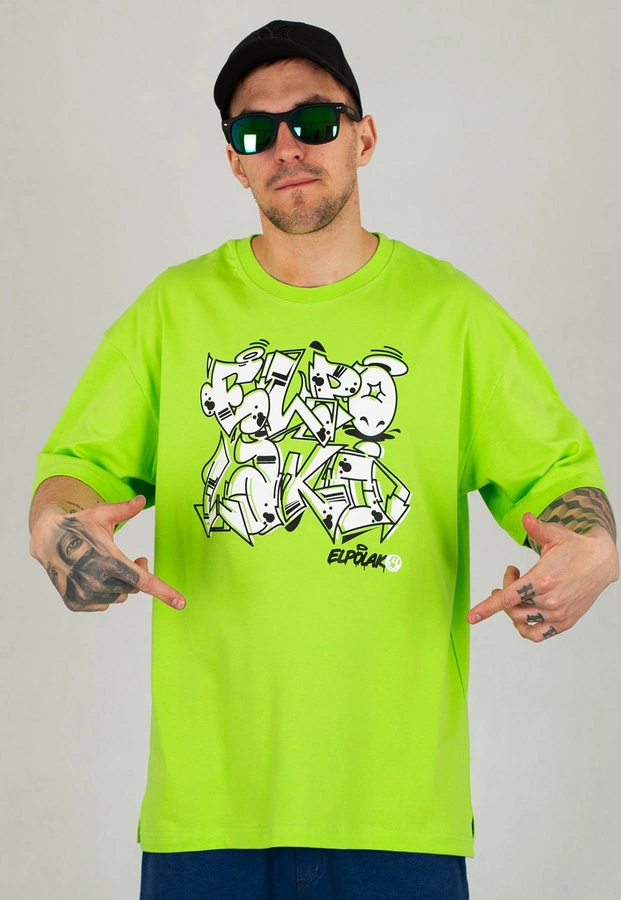 T-shirt El Polako Baggy Graffiti limonkowy