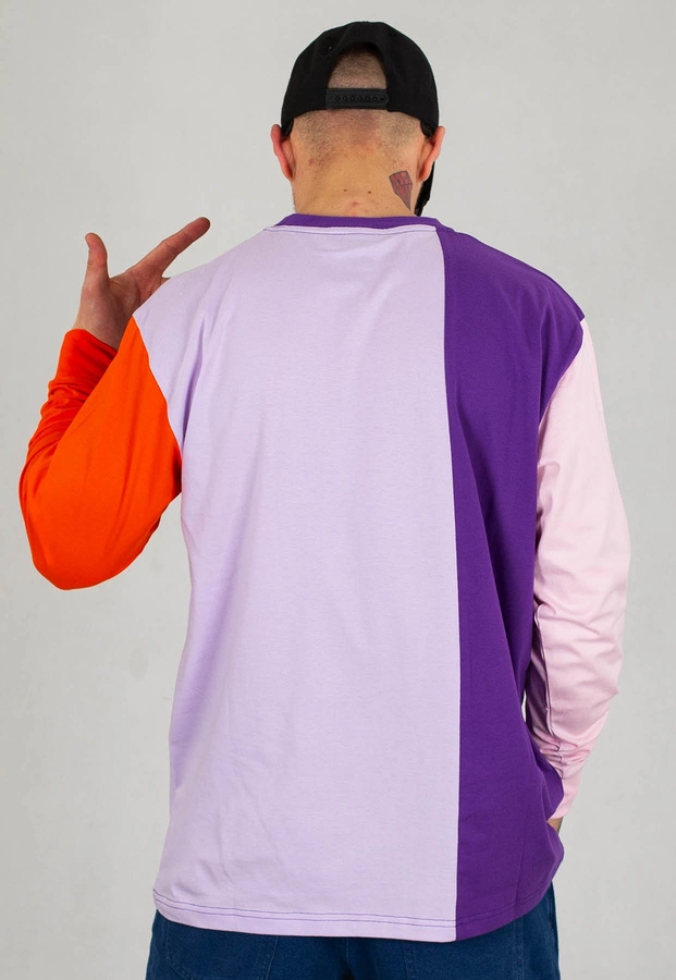 Longsleeve El Polako Cut Half fioletowo różowo pomarańczowy