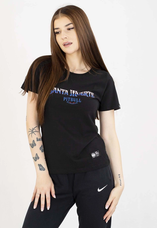 T-Shirt Pit Bull Santa Muerte blue black