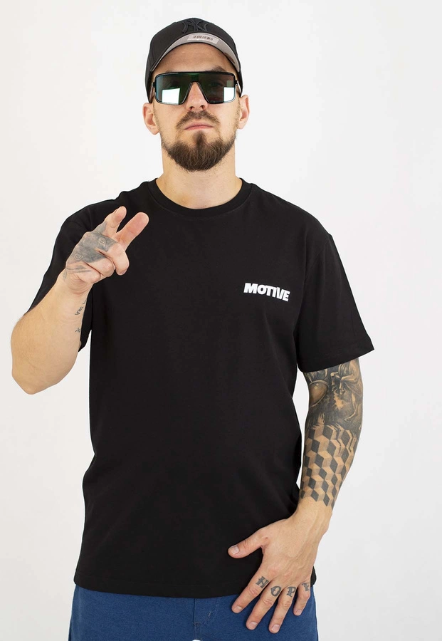 T-shirt Motive Yourself Back White Logo czarny