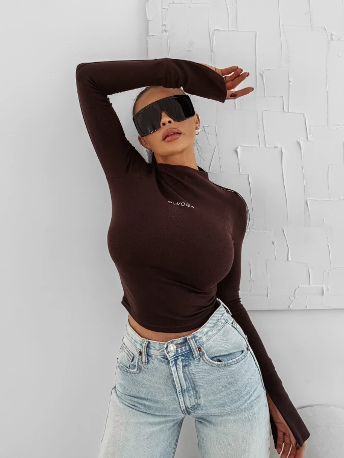 Bluzka Olavoga Autumn brązowa