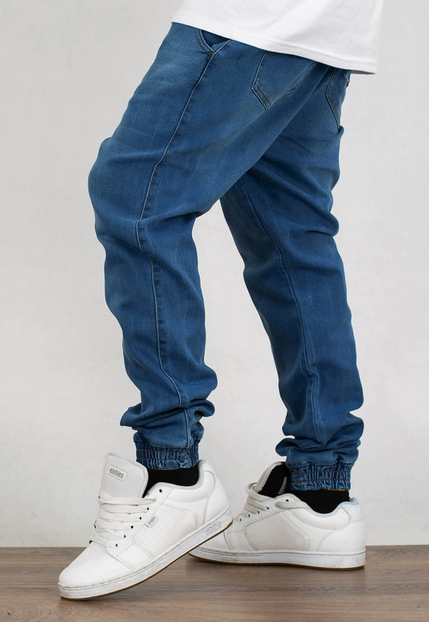 Spodnie Moro Sport Joggery Napis light wash whit mustache wash
