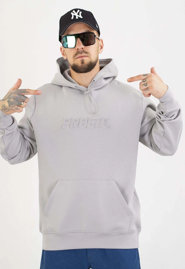 Bluza Prosto Z kapturem Interlock Logy szara