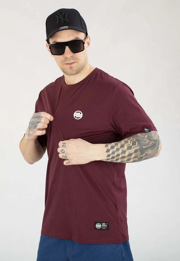 T-shirt Pit Bull Small Logo 170 ciemno bordowy