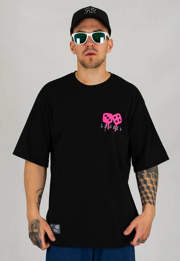T-shirt Lucky Dice Spray Letters czarny