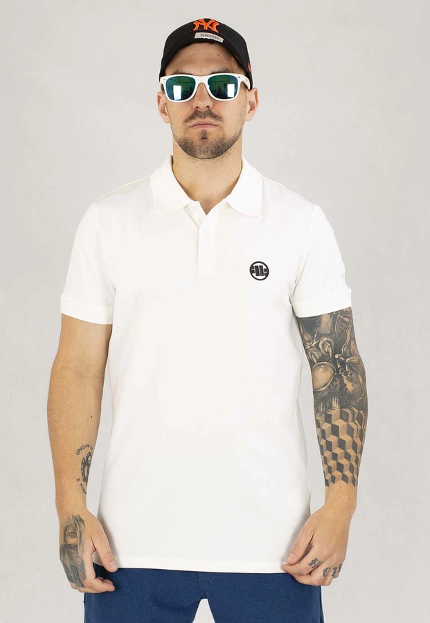 T-shirt Polo Pit Bull Jersey Slim Fit Small Logo biały