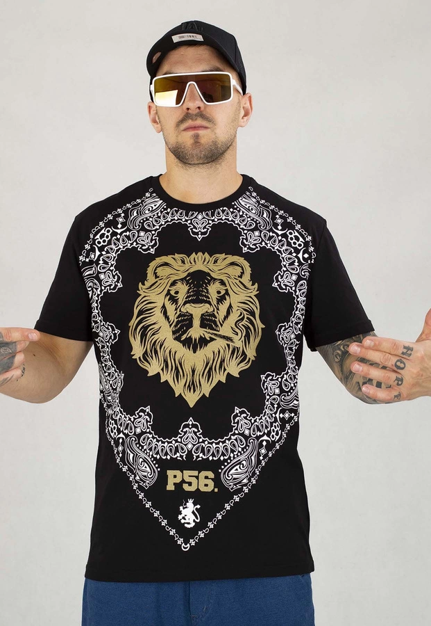 T-shirt Dudek P56 Lion Gold czarny