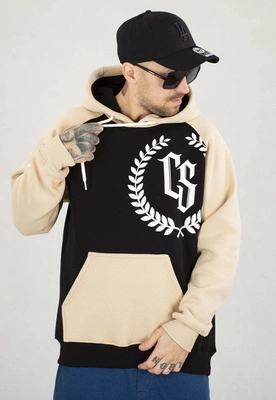Bluza Ciemna Strefa Z Kapturem CS Reglan czarno beżowa