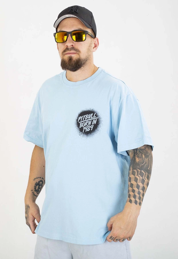 T-shirt Pit Bull Loose Fit Graffiti 210 light blue