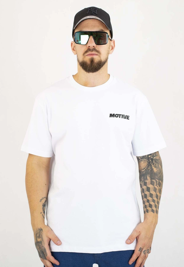 T-shirt Motive Go Back biały