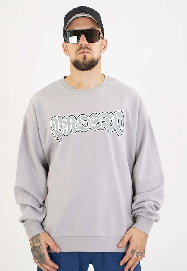 Bluza Prosto Bez Kaptura Graffiti sprana szara