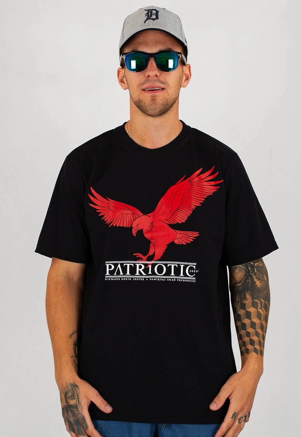 T-shirt Patriotic Red Eagle czarny