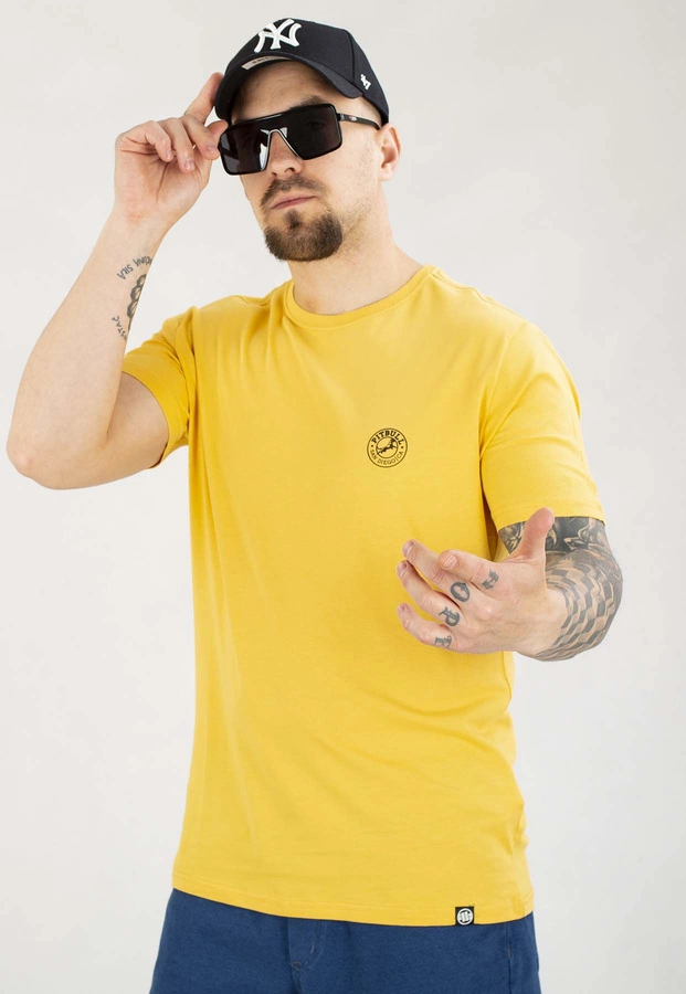 T-shirt Pit Bull Slim San Diego CA Small Logo 140 pale yellow