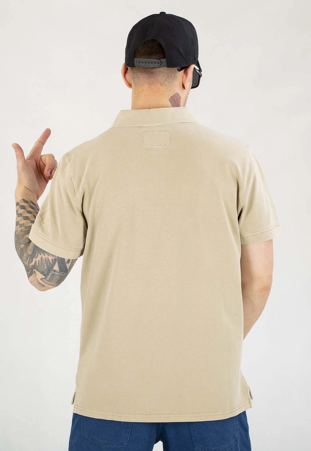 T-shirt Polo Pit Bull Washed Pique Small Logo pale sand