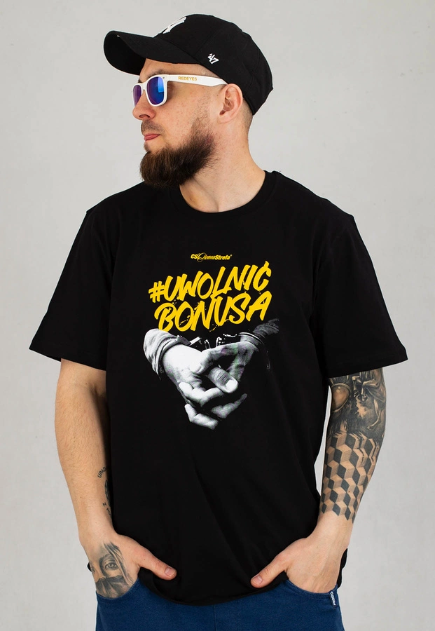 T-shirt Ciemna Strefa Uwolnić Bonusa czarno żółty