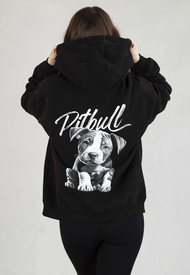 Bluza Pit Bull Z Kapturem Oversize Puppy czarna