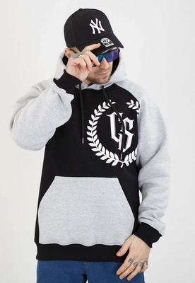 Bluza Ciemna Strefa Z Kapturem CS Reglan czarno szara