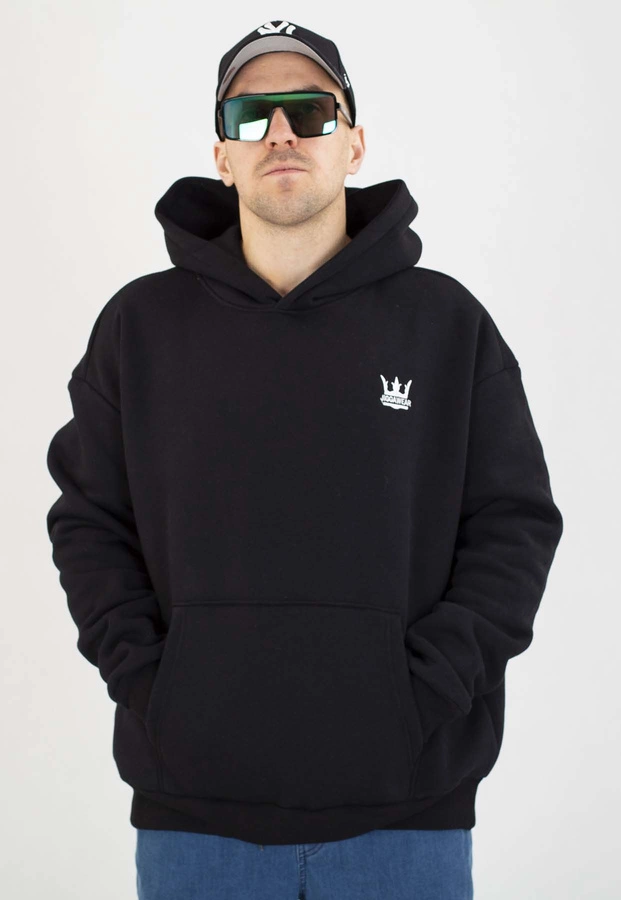 Bluza Jigga Wear Z Kapturem Oversize Crown czarno biała
