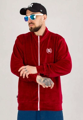 Bluza Diil Bez Kaptura Welur bordowa