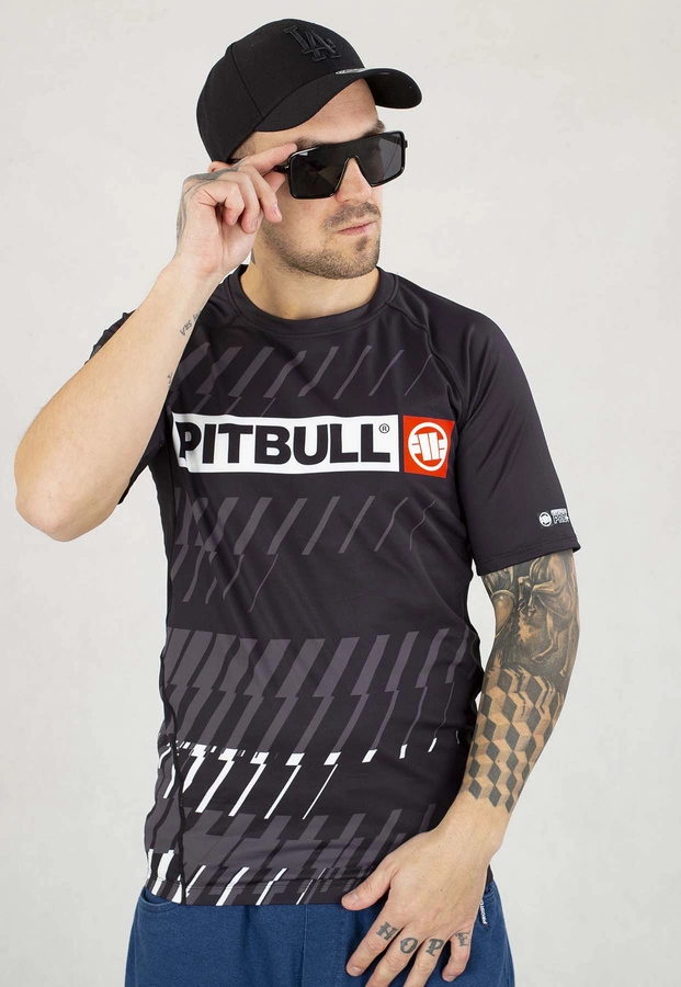 T-shirt Sportowy Pit Bull Rashguard Shortsleeve Street Dog czarny