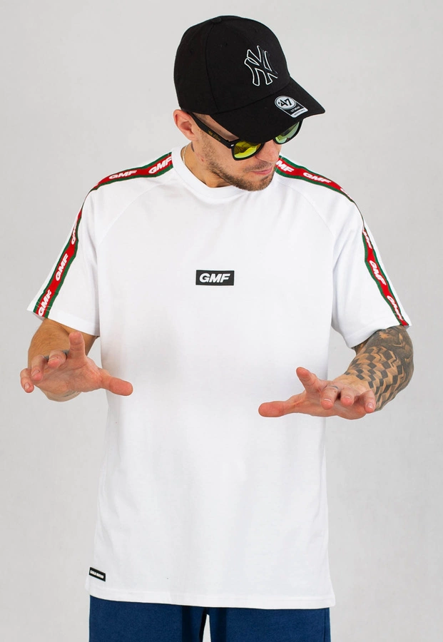 T-shirt Ganja Mafia GMF Stripe biały