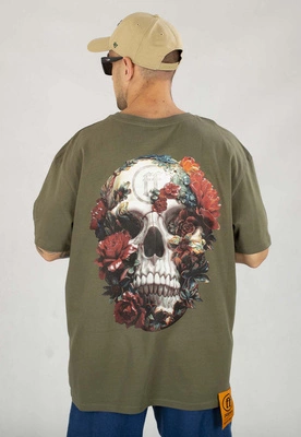 T-shirt Forgotten Faces Skull oliwkowy
