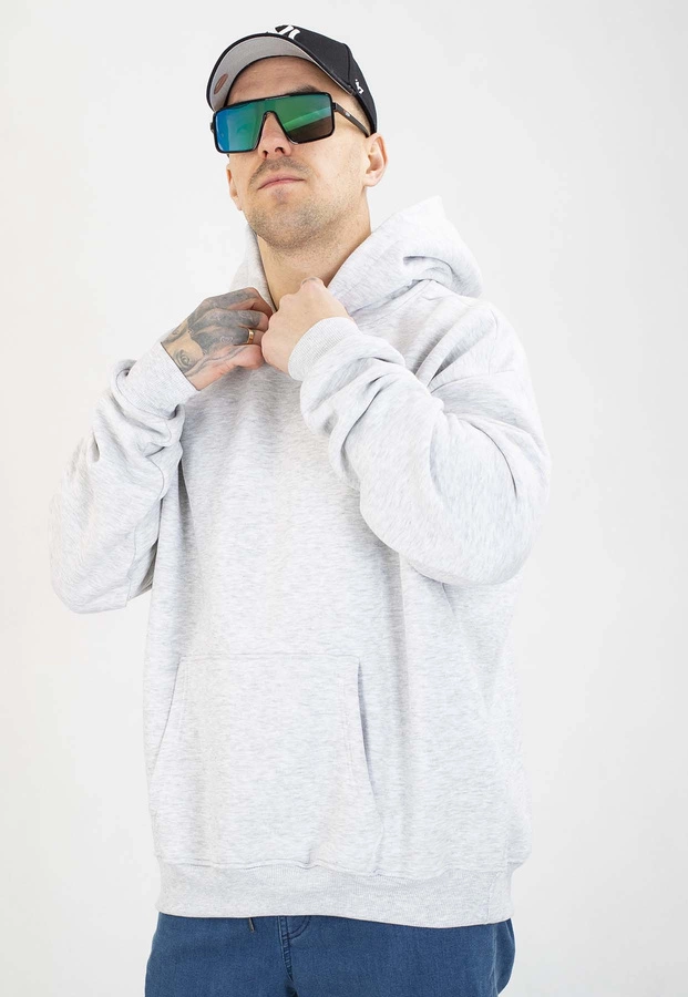 Bluza Jigga Wear Z Kapturem Oversize Crown szaro biała