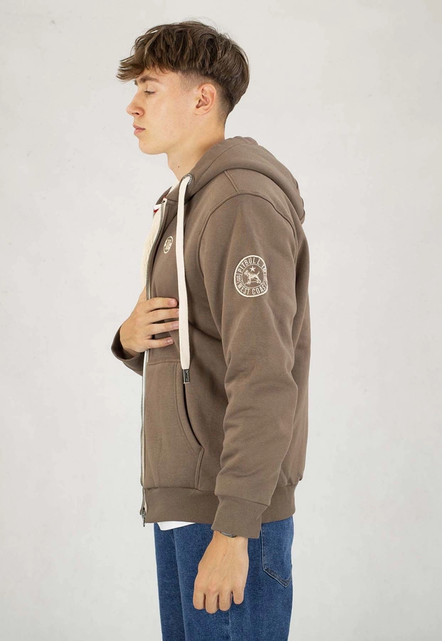 Bluza Pit Bull Z Kapturem Zip Sherpa Ruffin II brązowa