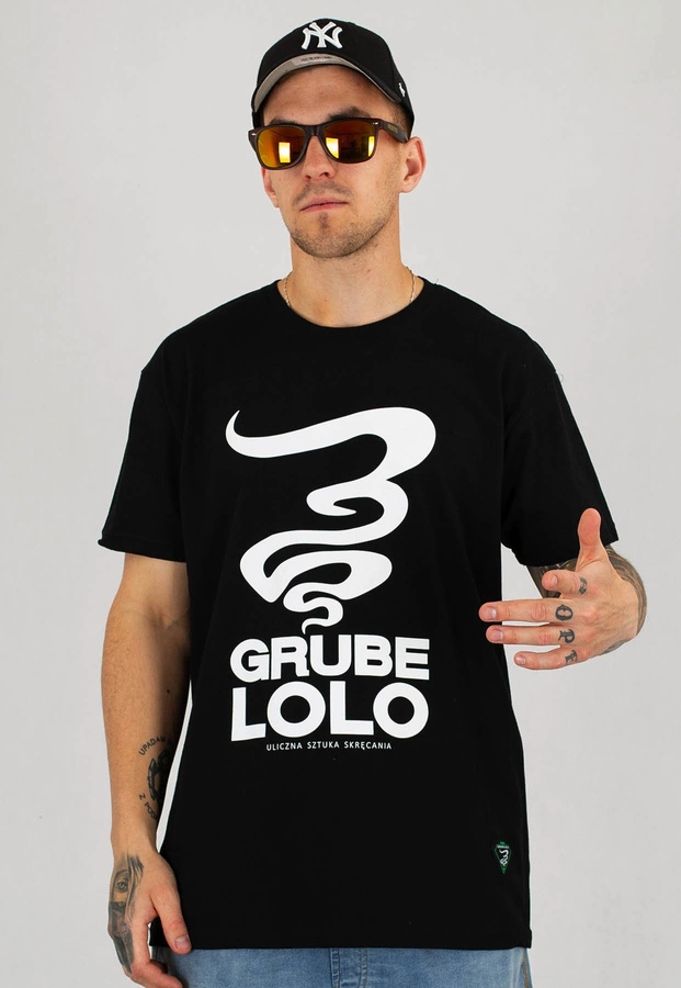 T-shirt Grube Lolo Dymek czarno biały