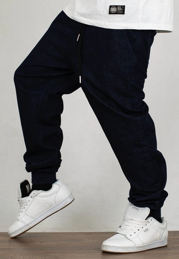 Spodnie El Polako Joggery Slim Jeans z Gumą Front Classic dark jeans