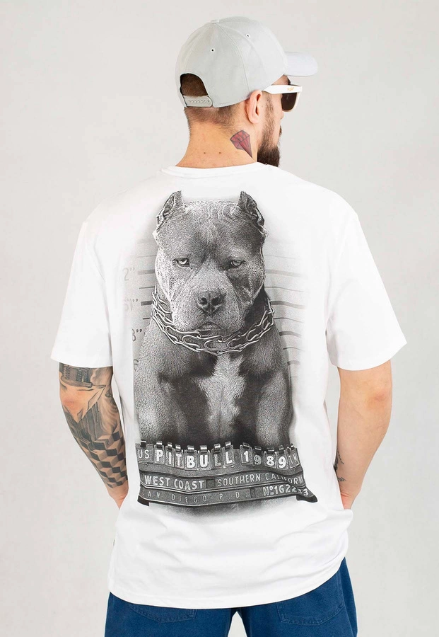 T-shirt Pit Bull Mugshot II biały