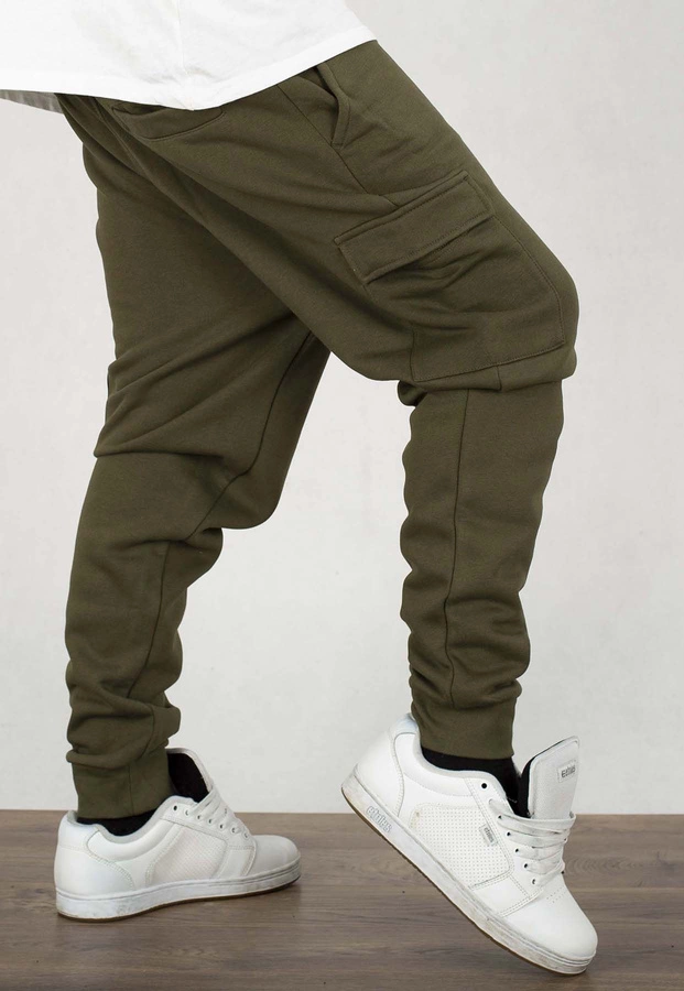 Dresy SikSilk Essentials Cargo Joggers SS-24866 khaki