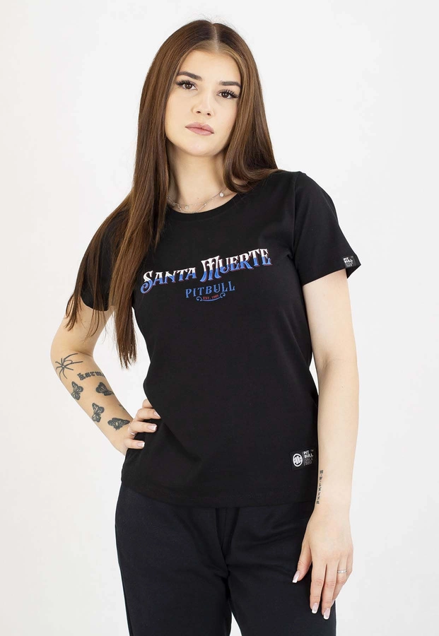 T-Shirt Pit Bull Santa Muerte blue black